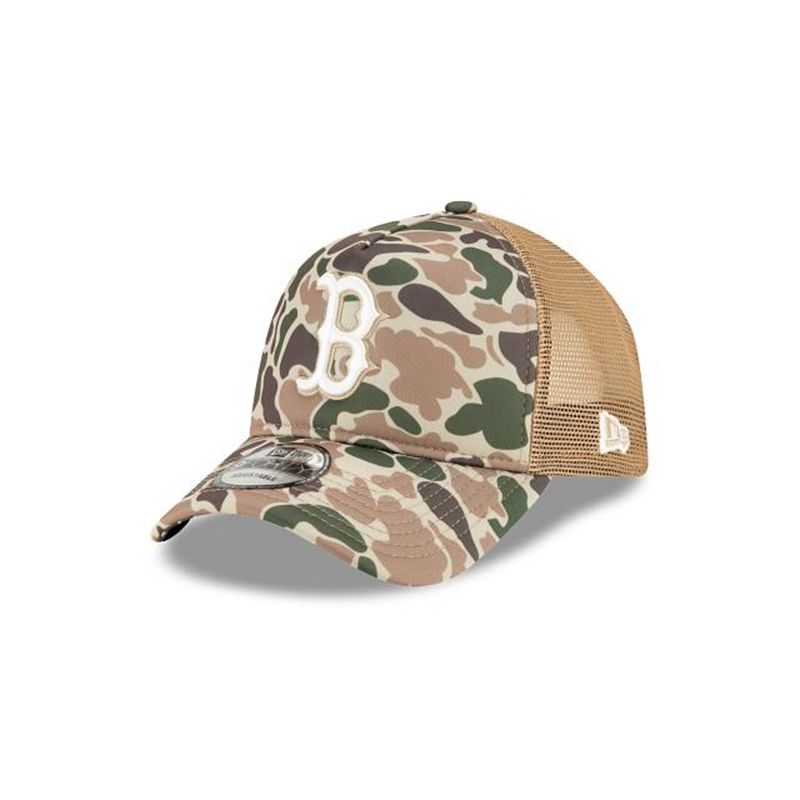 MLB Boston Red Sox Duck Camo A-Frame 9Forty Snapback (NCH7574) - Green New Era Caps